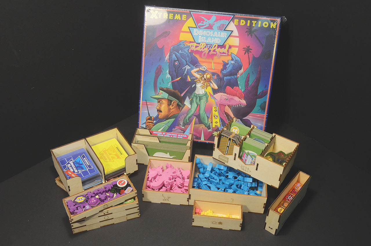 恐龍島擴充 Dinosaur Island Totally Liquid 烏鴉盒子木質桌遊收納盒