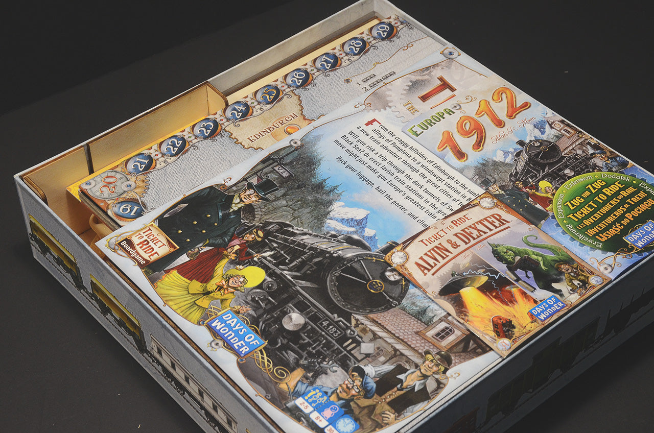 鐵道任務歐洲 Ticket to Ride 烏鴉盒子木質桌遊收納盒