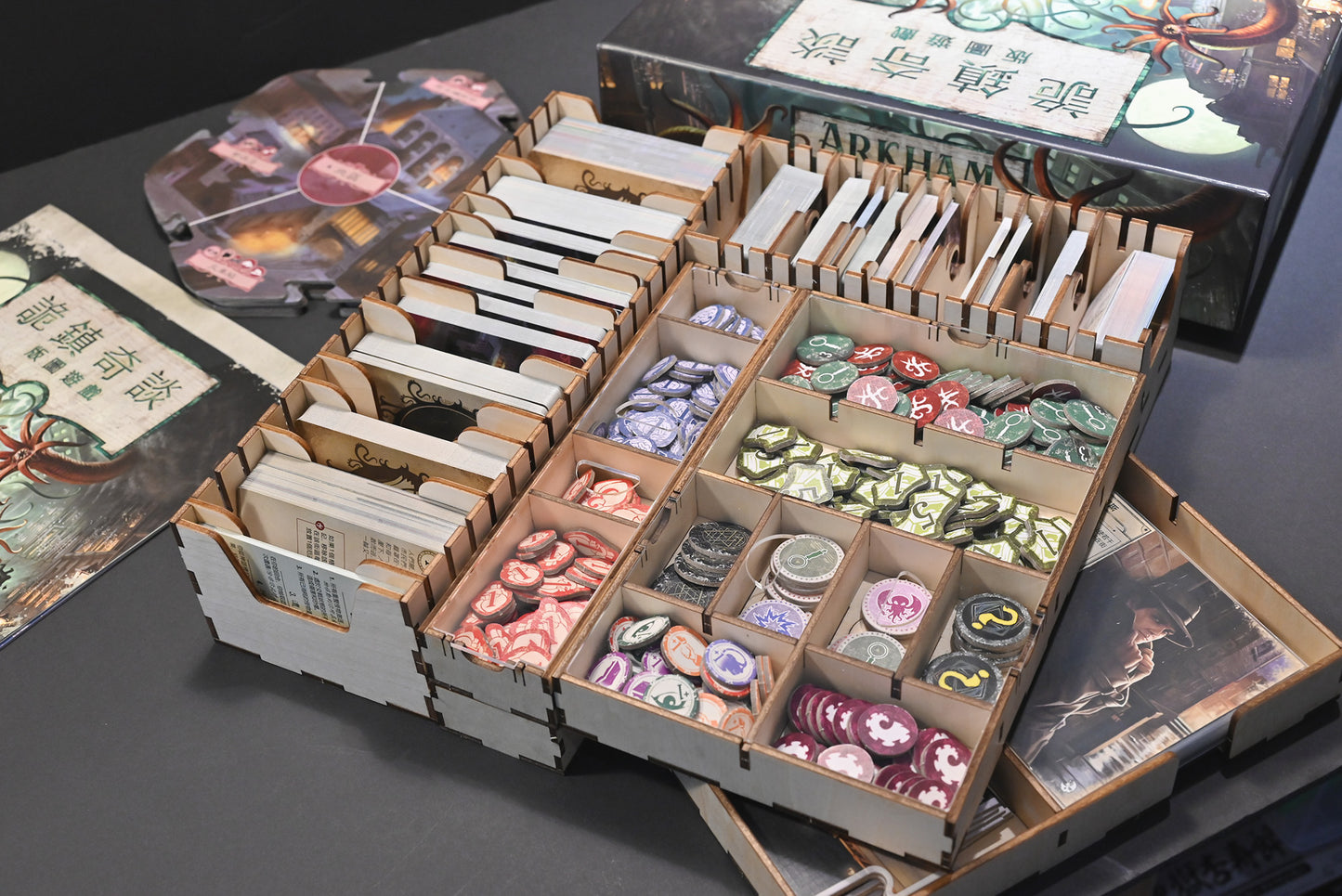 詭鎮奇談版圖遊戲+擴充 桌遊收納盒 Arkham Horror 3rd edition board game insert 烏鴉盒子