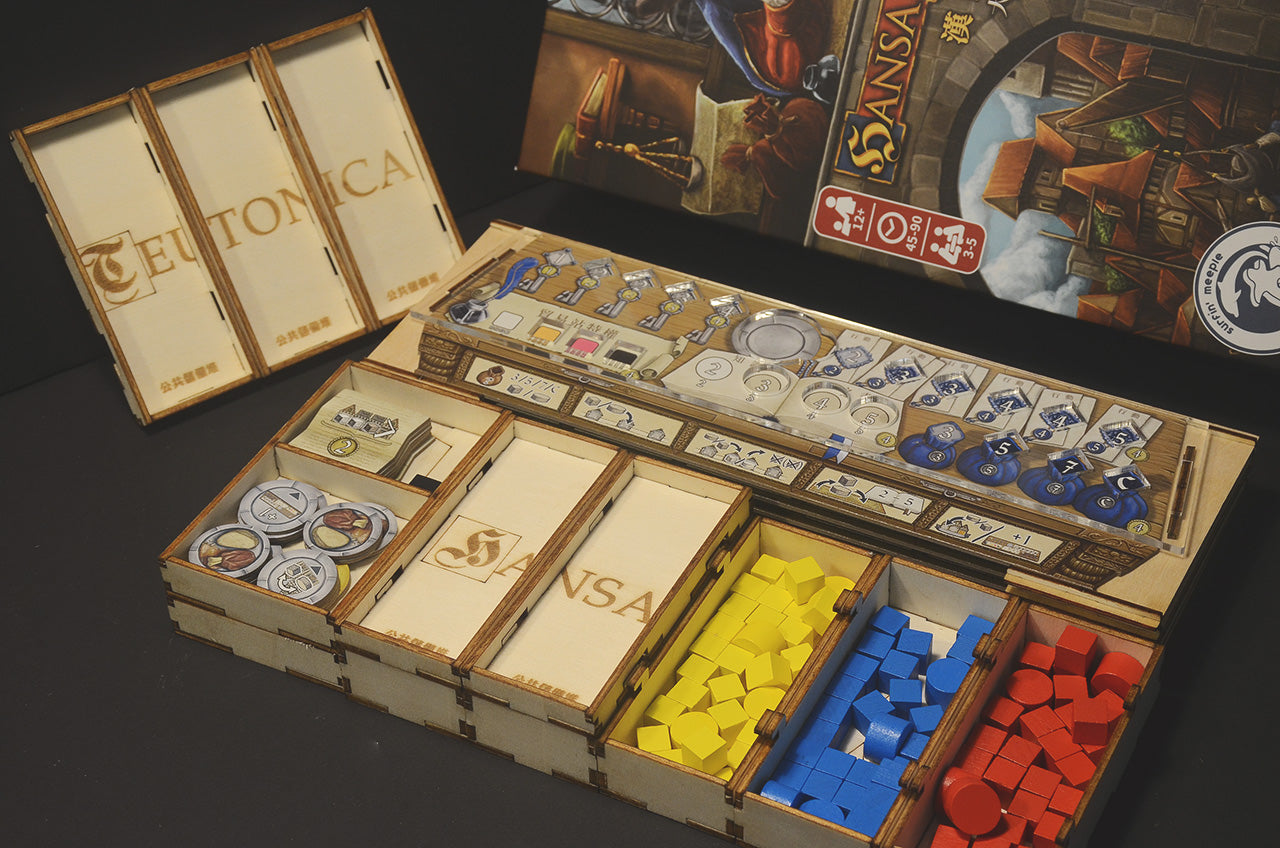 漢薩同盟大盒版 桌遊收納盒 Hansa Teutonica insert organizer 烏鴉盒子桌遊收納