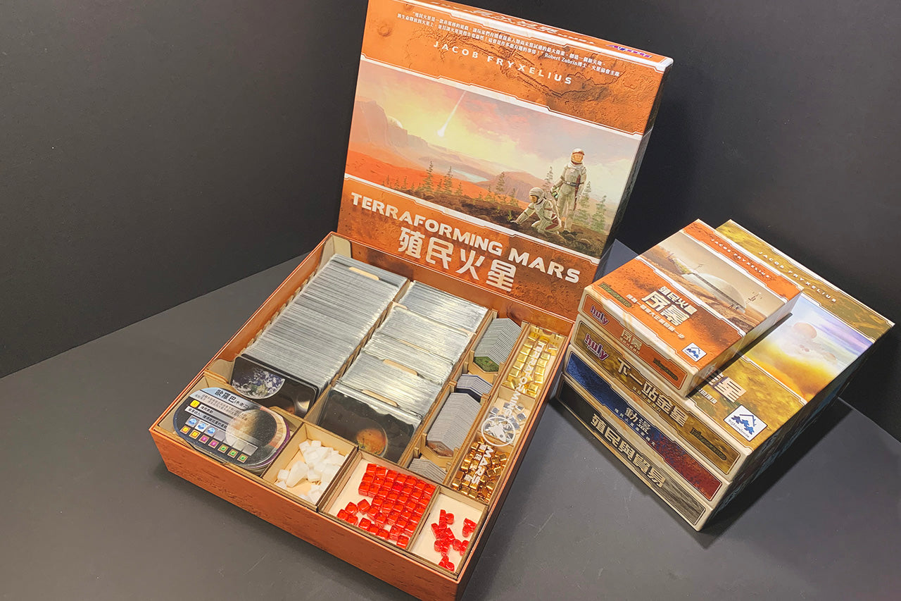 殖民火星+全擴充 Terraforming Mars 殖民火星+全擴充 Terraforming Mars Insert 烏鴉盒子木質桌遊收納盒