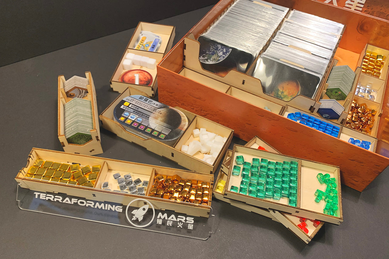 殖民火星+全擴充 Terraforming Mars 殖民火星+全擴充 Terraforming Mars Insert 烏鴉盒子木質桌遊收納盒