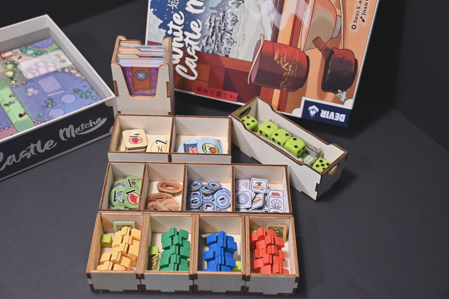 姬路城茶道擴充 桌遊收納盒 The White Castle Matcha board game insert 烏鴉盒子桌遊收納
