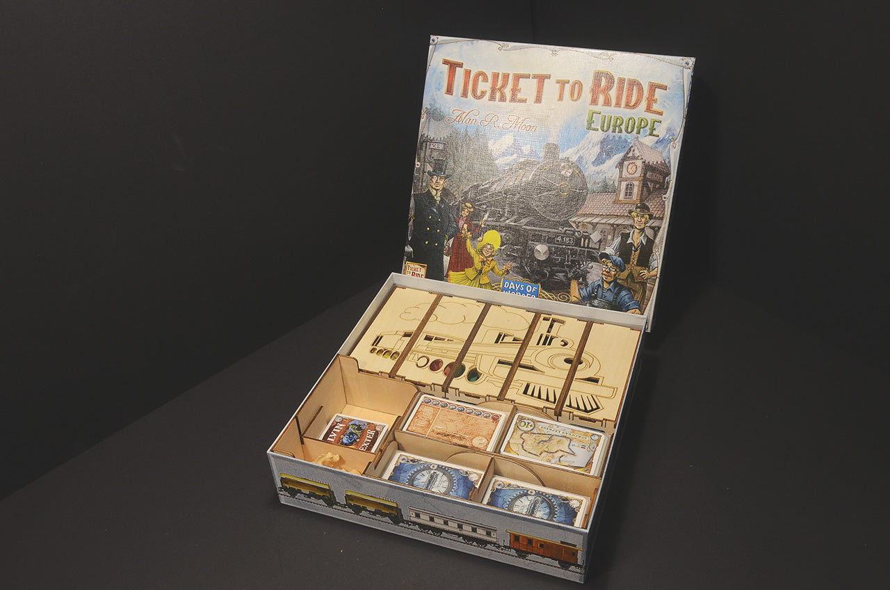 鐵道任務歐洲 Ticket to Ride 烏鴉盒子木質桌遊收納盒