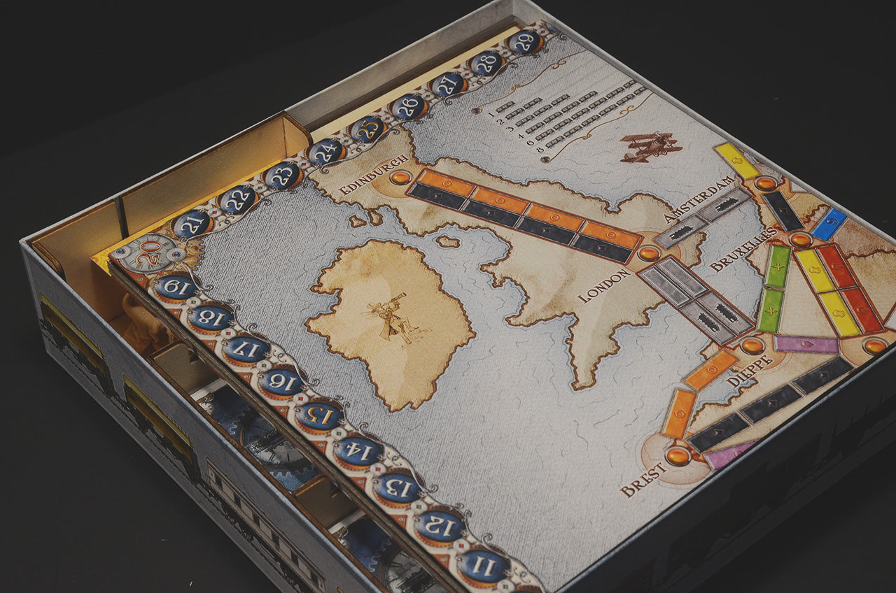 鐵道任務歐洲 Ticket to Ride 烏鴉盒子木質桌遊收納盒