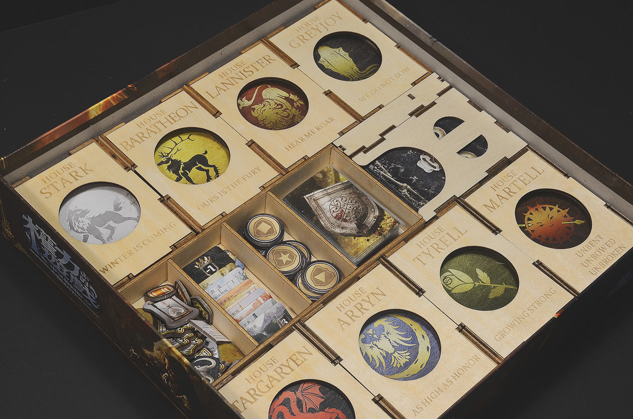 權力遊戲：版圖版+龍之母擴充 A Game of Thrones The Board Game 烏鴉盒子木質桌遊收納盒