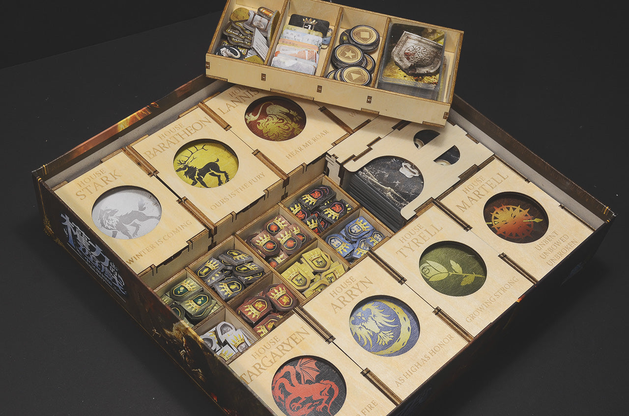 權力遊戲：版圖版+龍之母擴充 A Game of Thrones The Board Game 烏鴉盒子木質桌遊收納盒