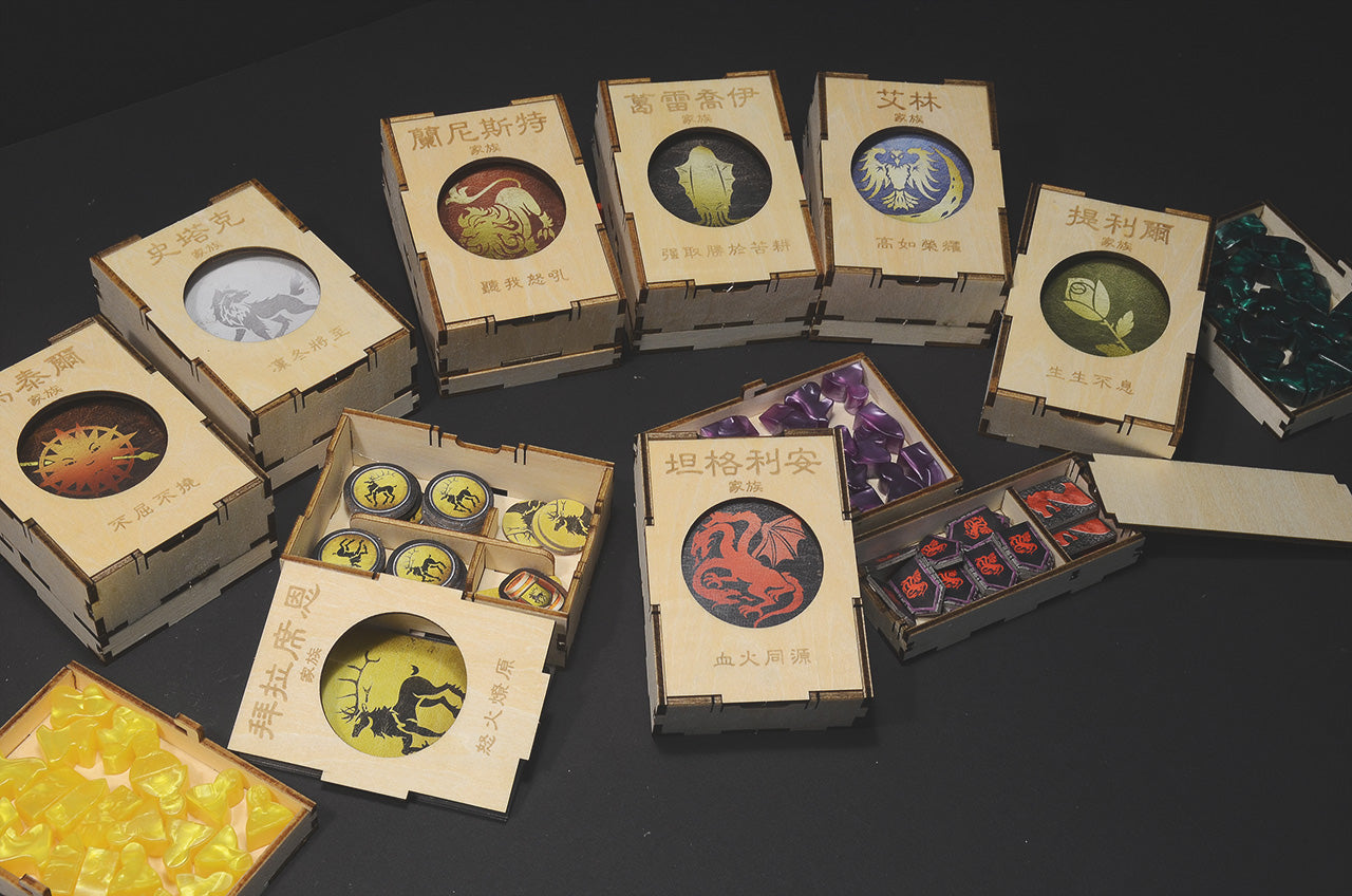 權力遊戲：版圖版+龍之母擴充 A Game of Thrones The Board Game 烏鴉盒子木質桌遊收納盒