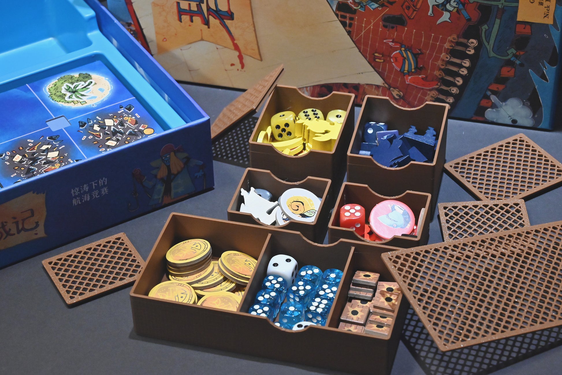 碧海戰記 桌遊收納盒 Ahoy board game 3D printing insert 烏鴉盒子3D列印收納