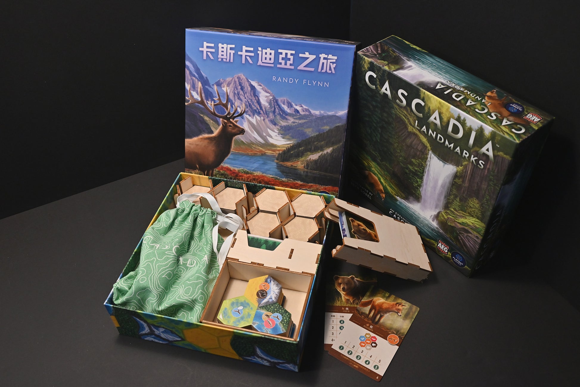 卡斯卡提亞之旅+自然地標 擴充 桌遊收納盒 Cascadia landmarks board game insert 烏鴉盒子桌遊收納