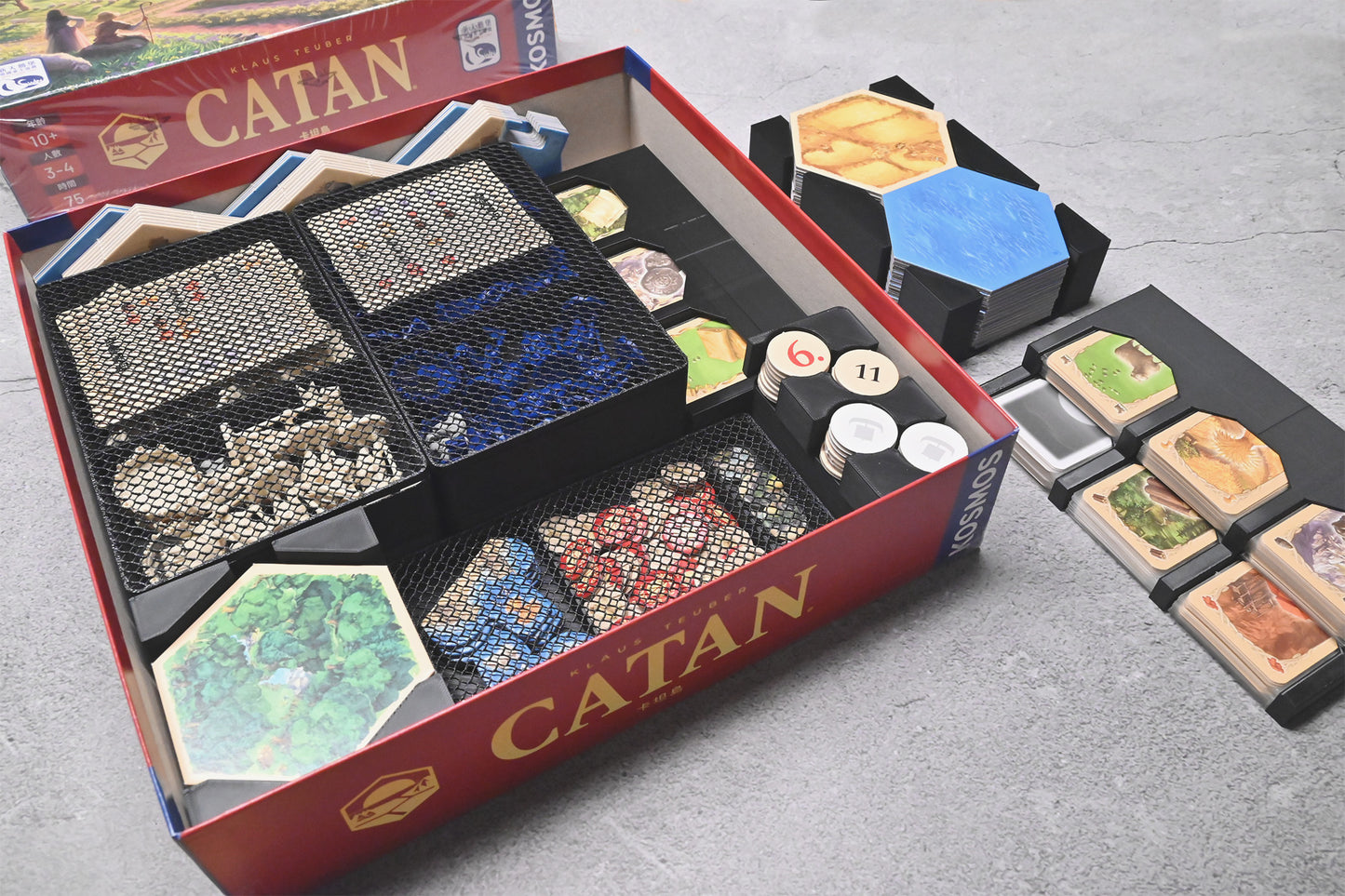 卡坦島+雙擴充 Catan 桌遊收納盒