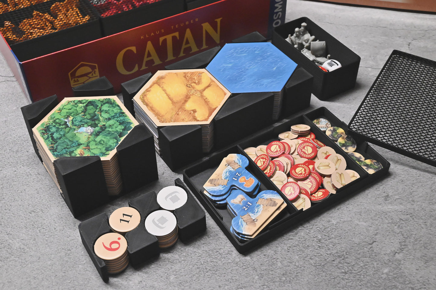 卡坦島+雙擴充 Catan 桌遊收納盒