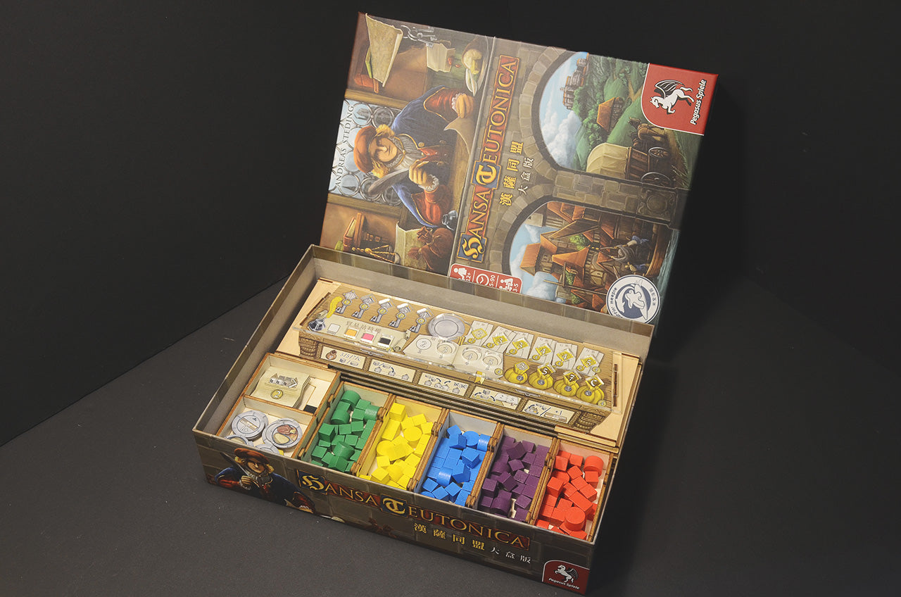 漢薩同盟大盒版 桌遊收納盒 Hansa Teutonica insert organizer 烏鴉盒子桌遊收納