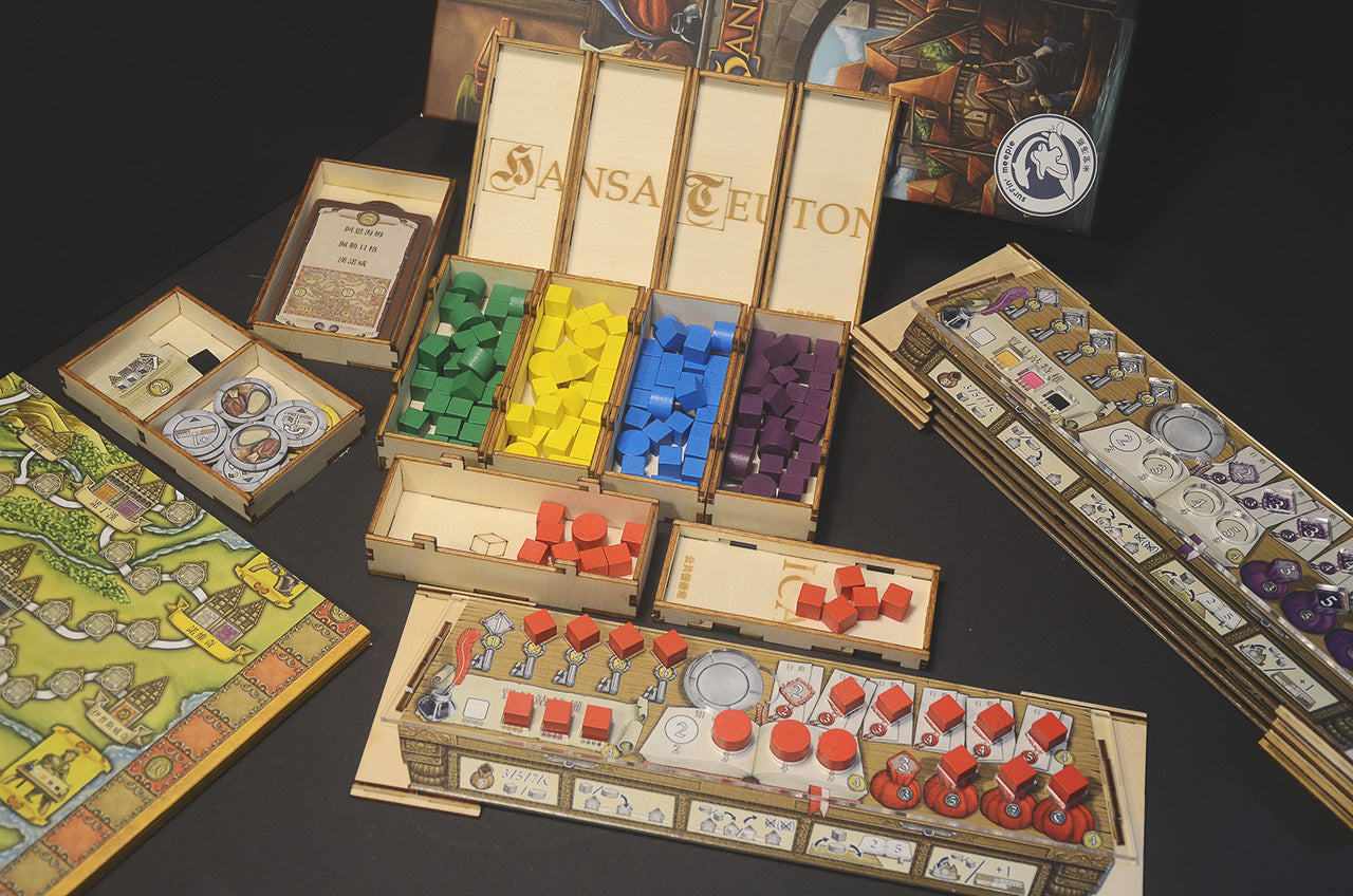 漢薩同盟大盒版 桌遊收納盒 Hansa Teutonica insert organizer 烏鴉盒子桌遊收納