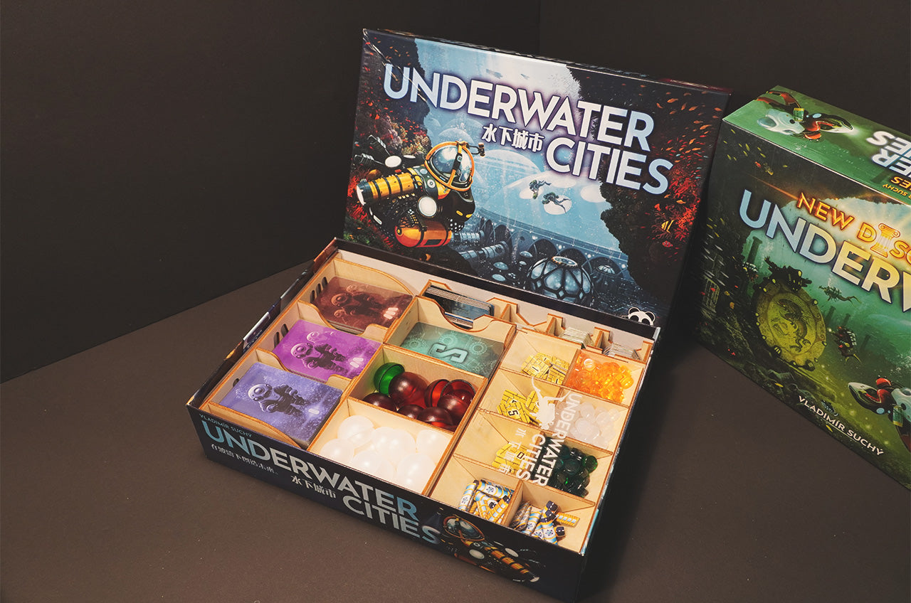 水下城市 Underwater Cities 烏鴉盒子木質桌遊收納盒